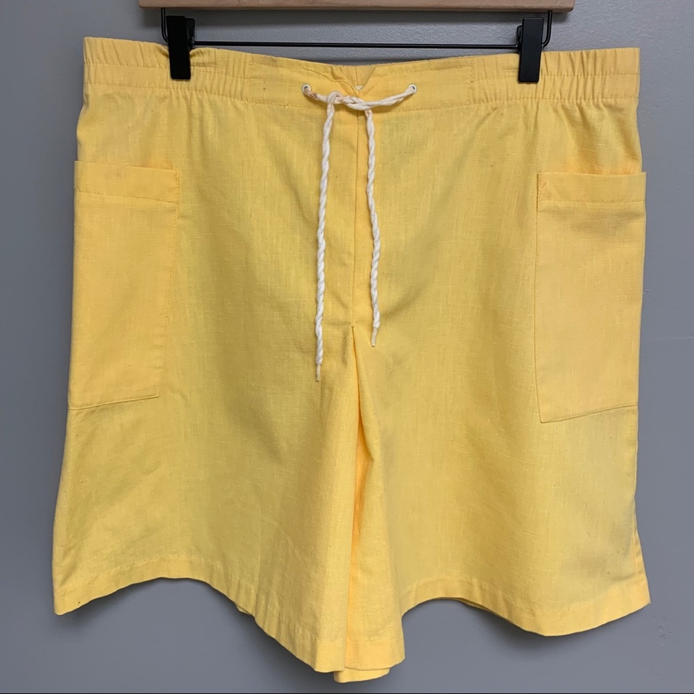 Vintage Balloon Flare Yellow Women’s Cotton Shorts